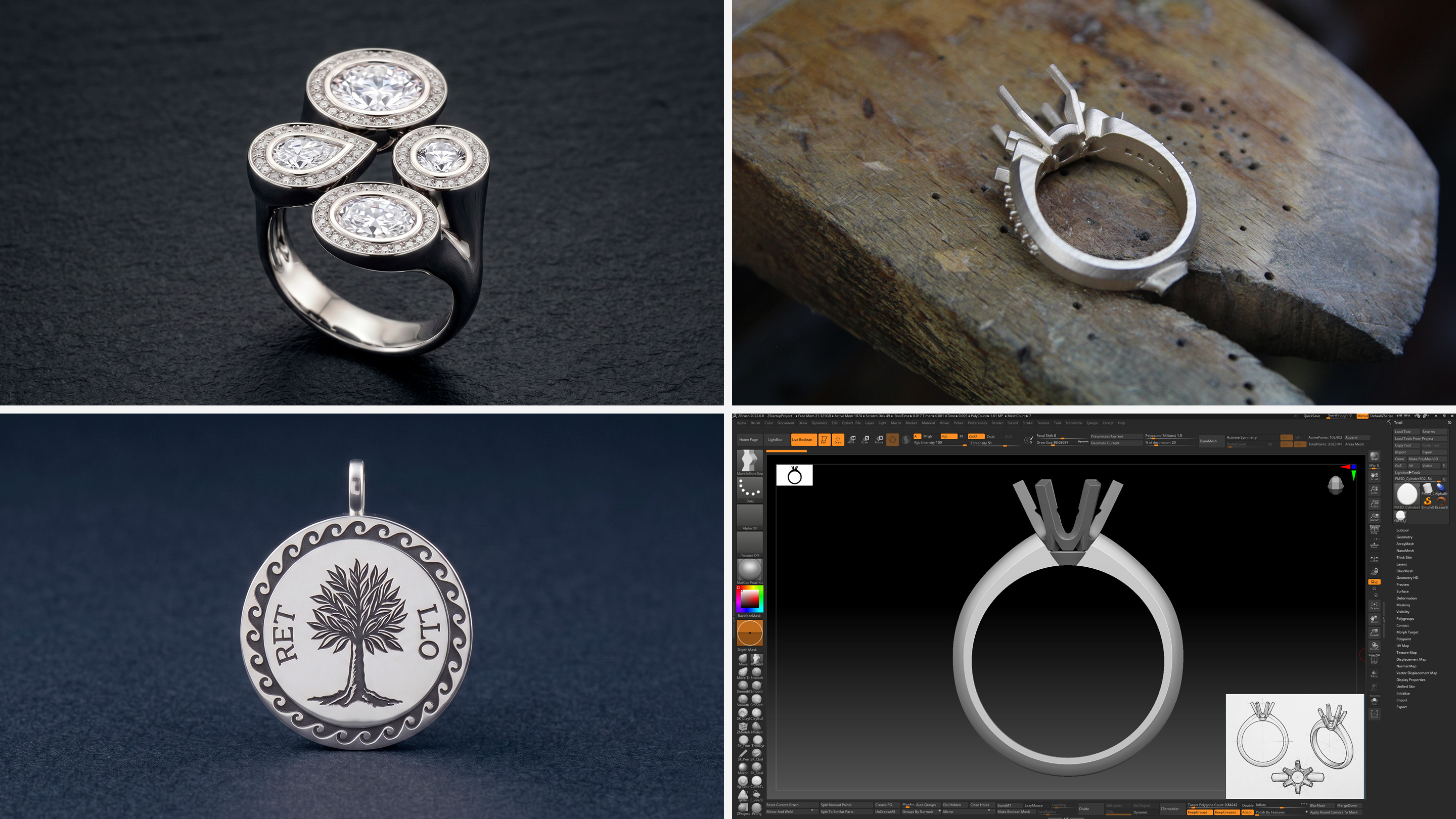 Hero mosaic — Studiojoia Pro service lines: CAD design, production, institutional and training